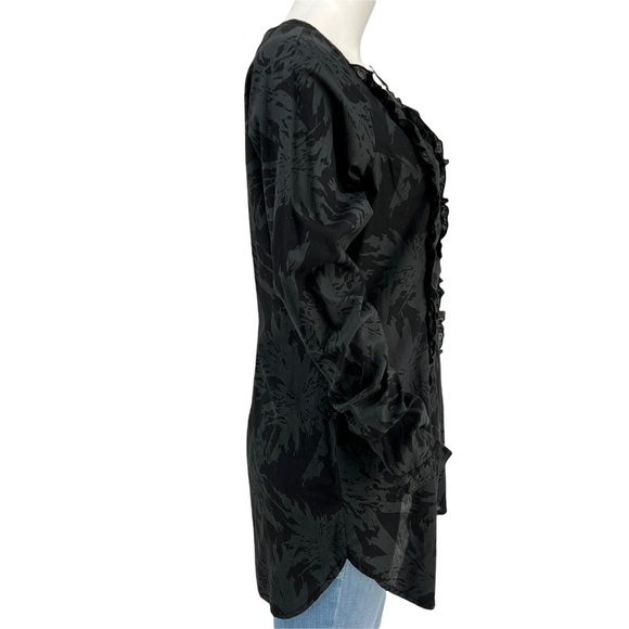 STEWART + BROWN 100% Organic Cotton Black / Grey Blouse L - Picture 4 of 7